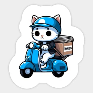 kitty on a scooter Sticker